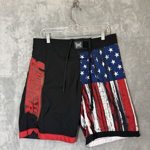 Tapout Shorts Mens 32 Ultimate Fighter MMA UFC Patriotic Flag Embroidered Y2K